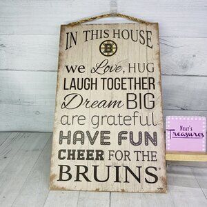 Fan Creation NHL Boston Bruins IN THIS HOUSE 11'' x 19'' Fiberboard Team Sign